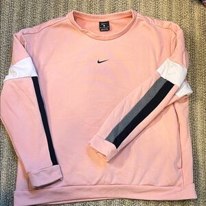 Nike Women’s Crewneck Sweater in Pink with Black and White Accents
